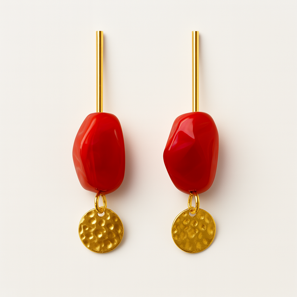 Pendientes Jolie de madera, largos y ligeros, de invitada de boda | Hanalima