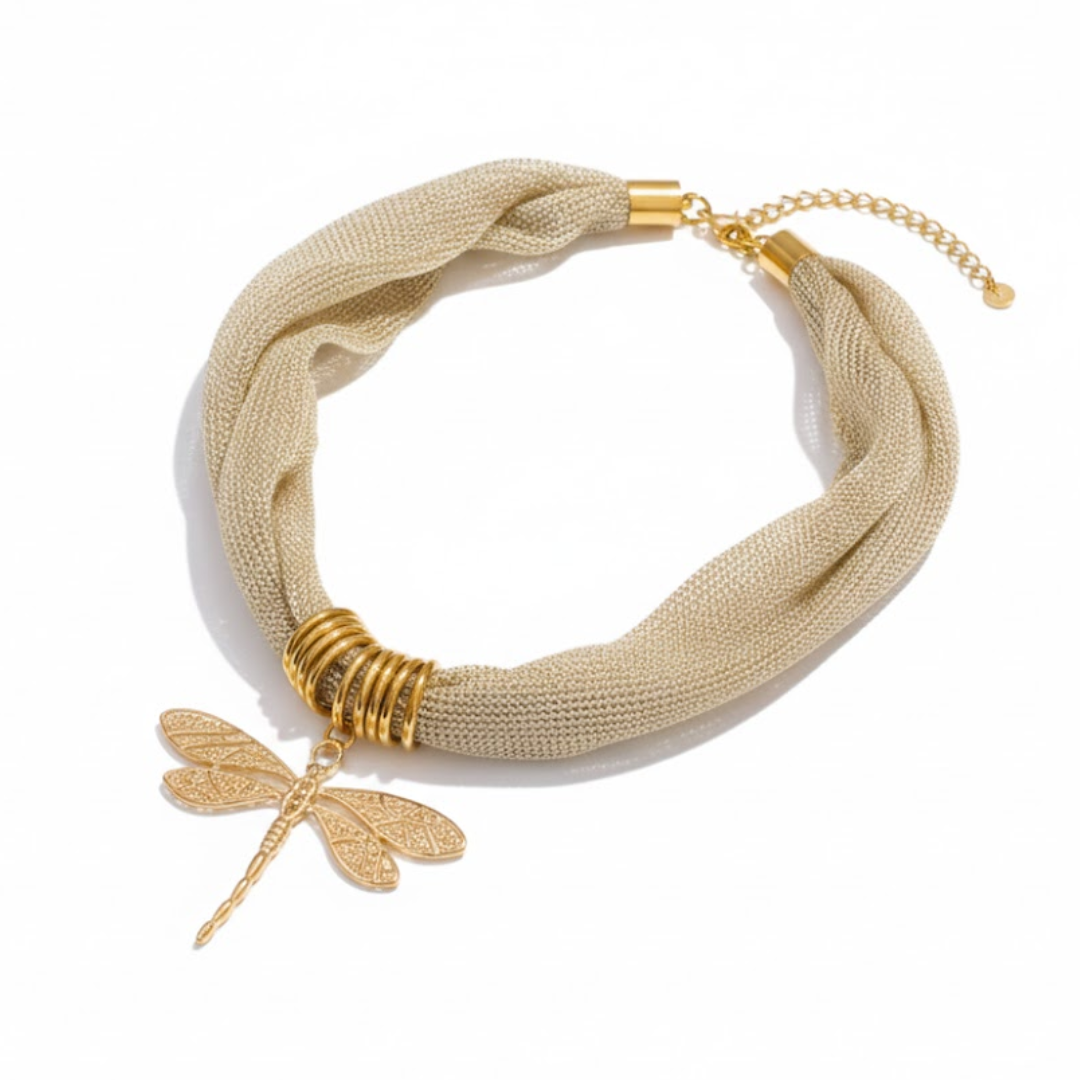 Collar Camila cadena dorada artesanal acero inoxidable ajustable hecho a mano Espana Hanalima