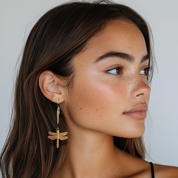 Pendientes Camila largos dorados 
